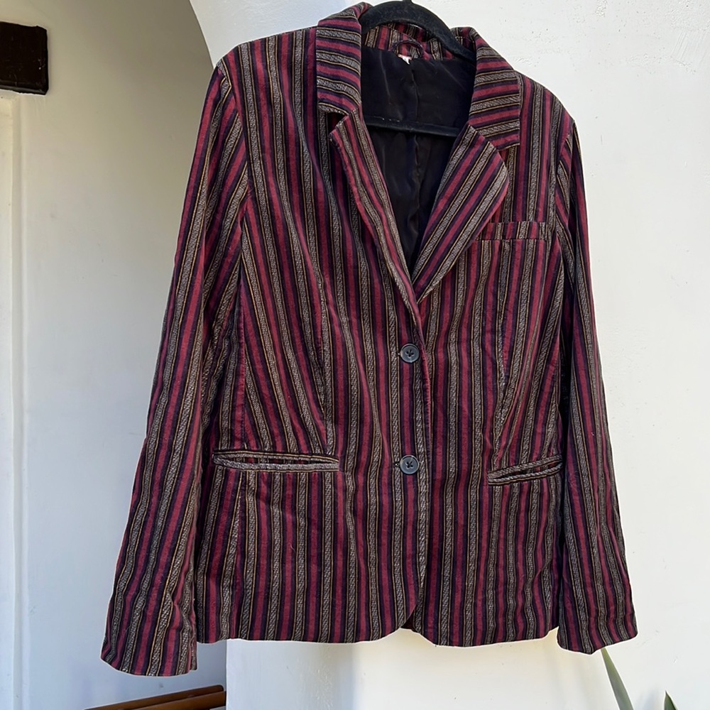 Free People stripe soft womens blazer size L